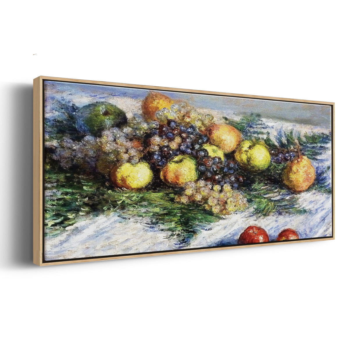 Still Life with Pears and Grapes, 1880 - Floater Framed Canvas Print