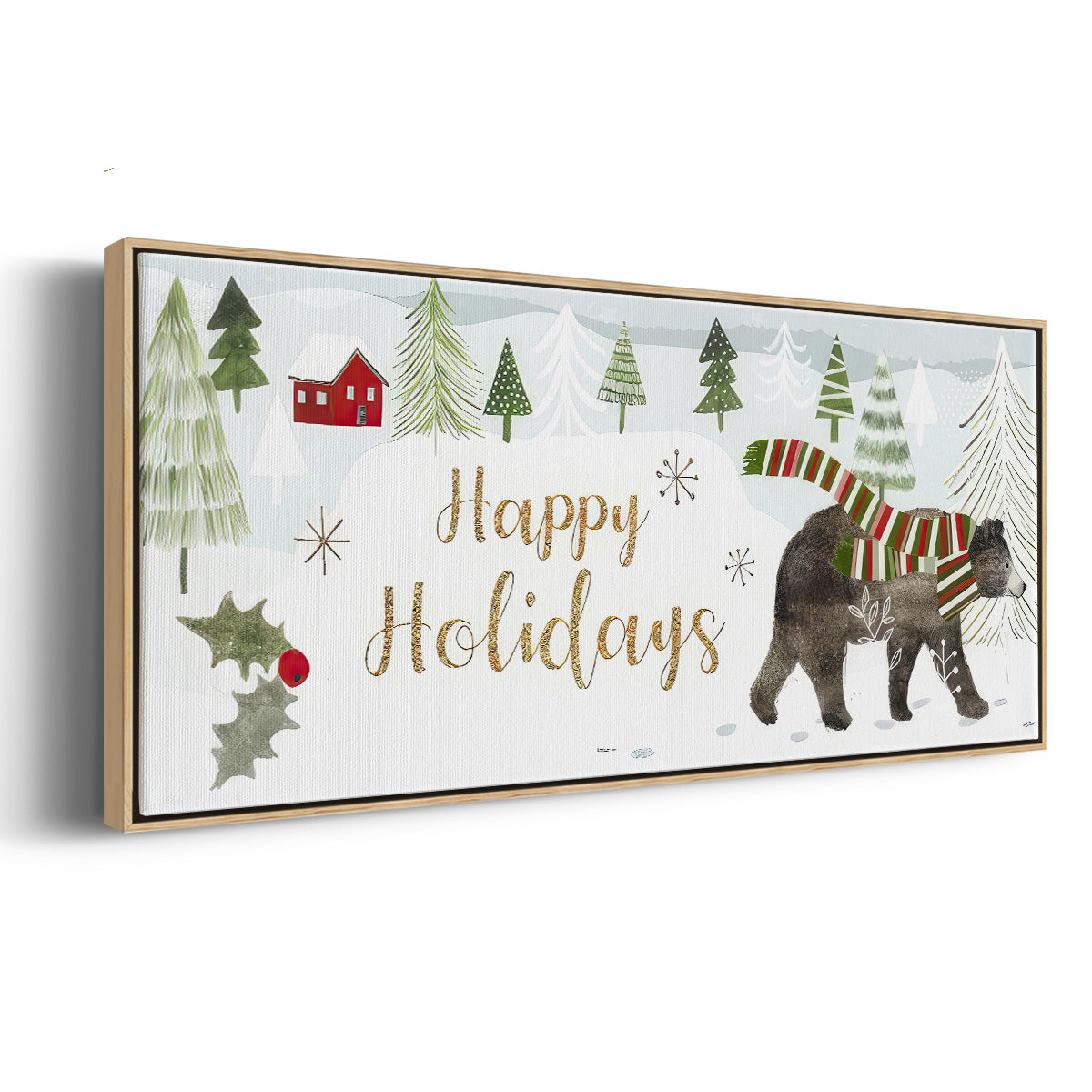 Woodland Christmas Collection D - Floater Framed Canvas Print