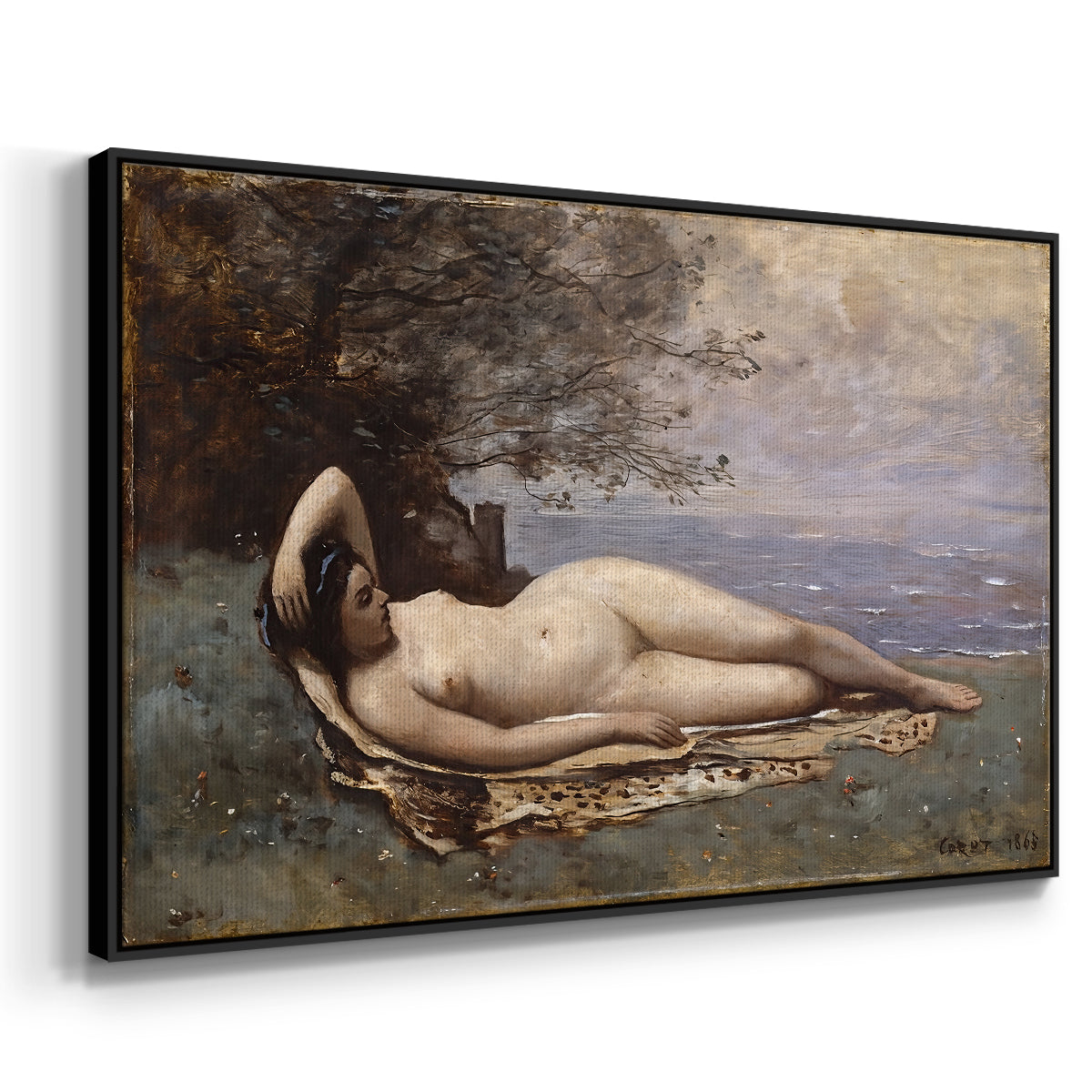 Bacchante by the Sea, 1865 - Floater Framed Canvas Print