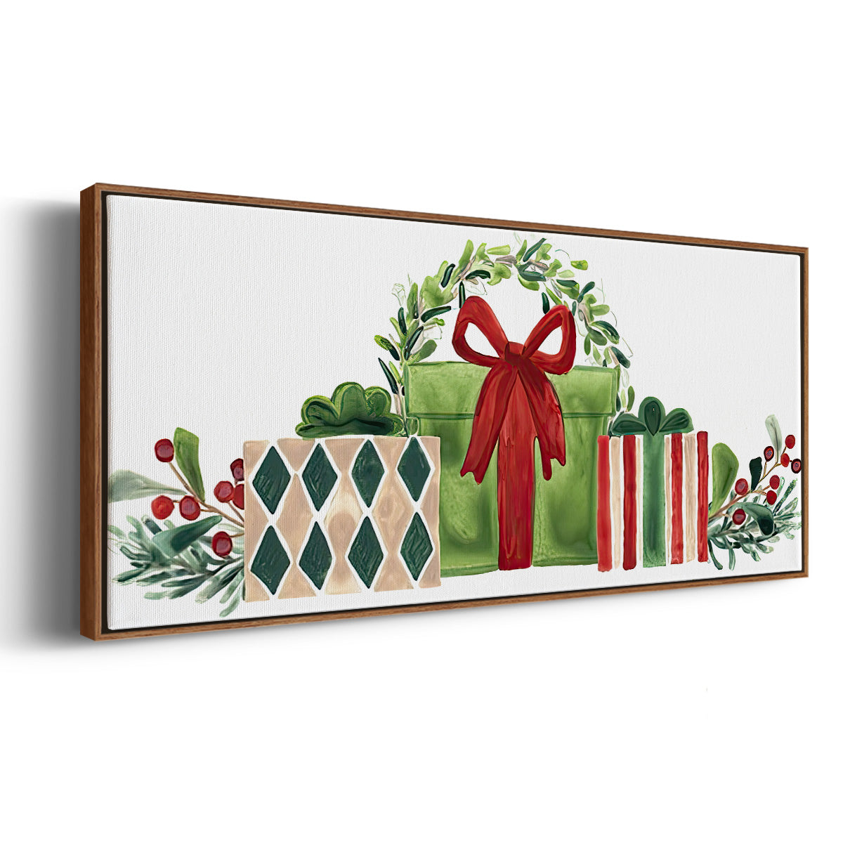 Woodland Holiday Collection D - Floater Framed Canvas Print