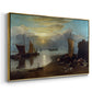 Sun Rising through Vapour: Fishermen Cleaning and Selling Fish, c. 1807 - Floater Framed Canvas Print