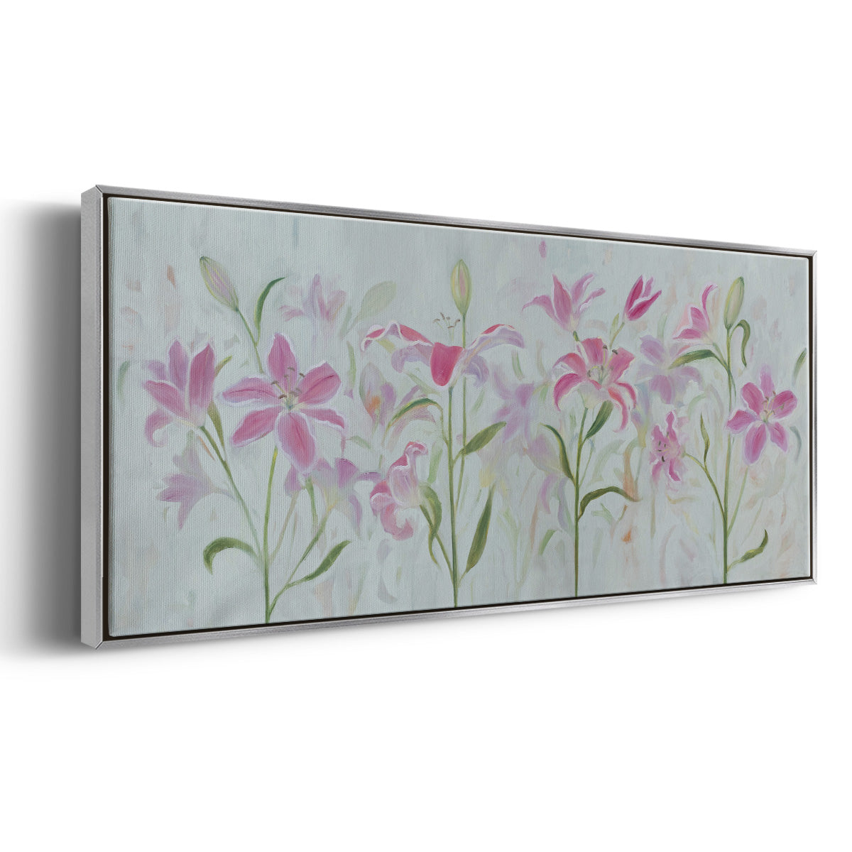 Dancing Pink Trio III - Floater Framed Canvas Print