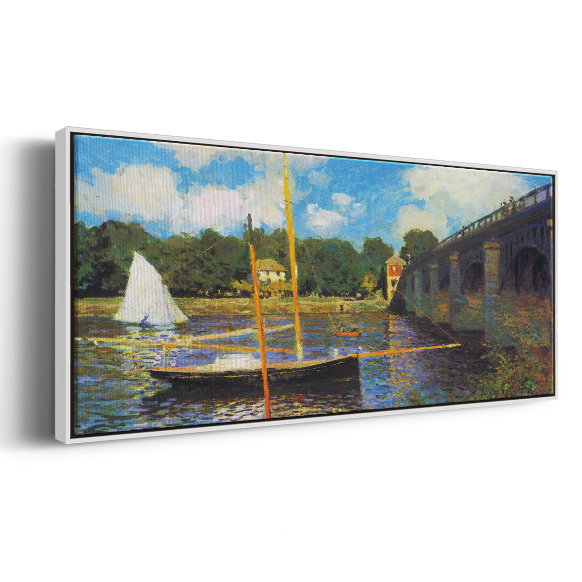 The Road Bridge, Argenteuil - Floater Framed Canvas Print