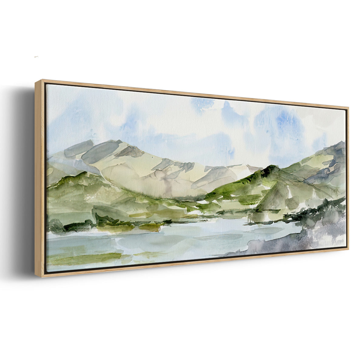 Serene Mountains I - Floater Framed Canvas Print