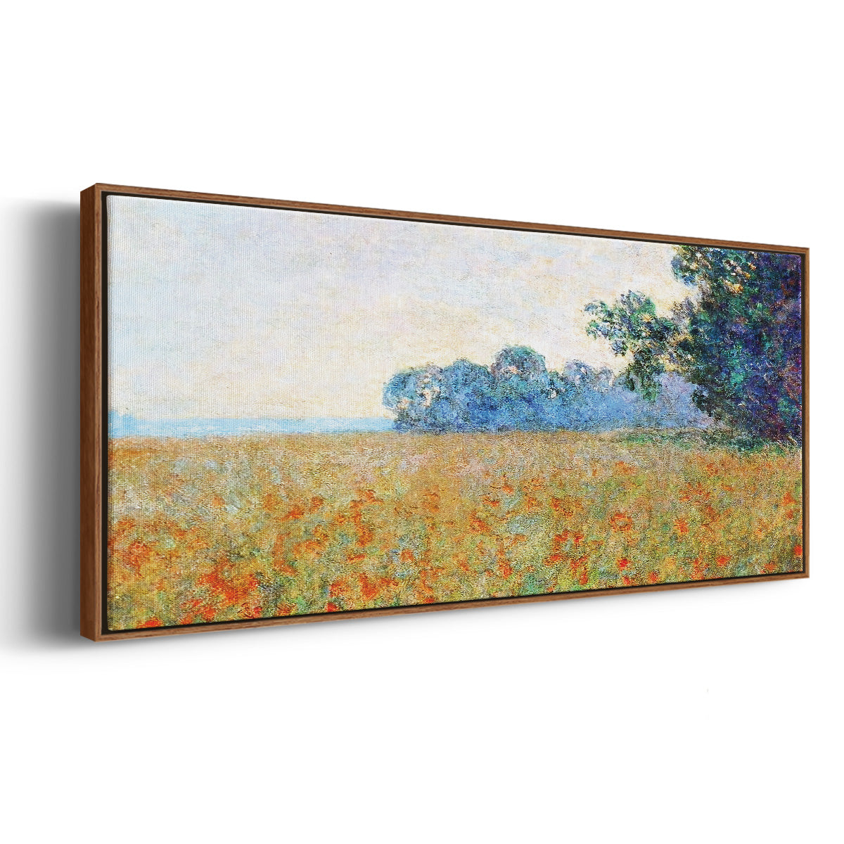 Oat and Poppy Field, 1890 - Floater Framed Canvas Print
