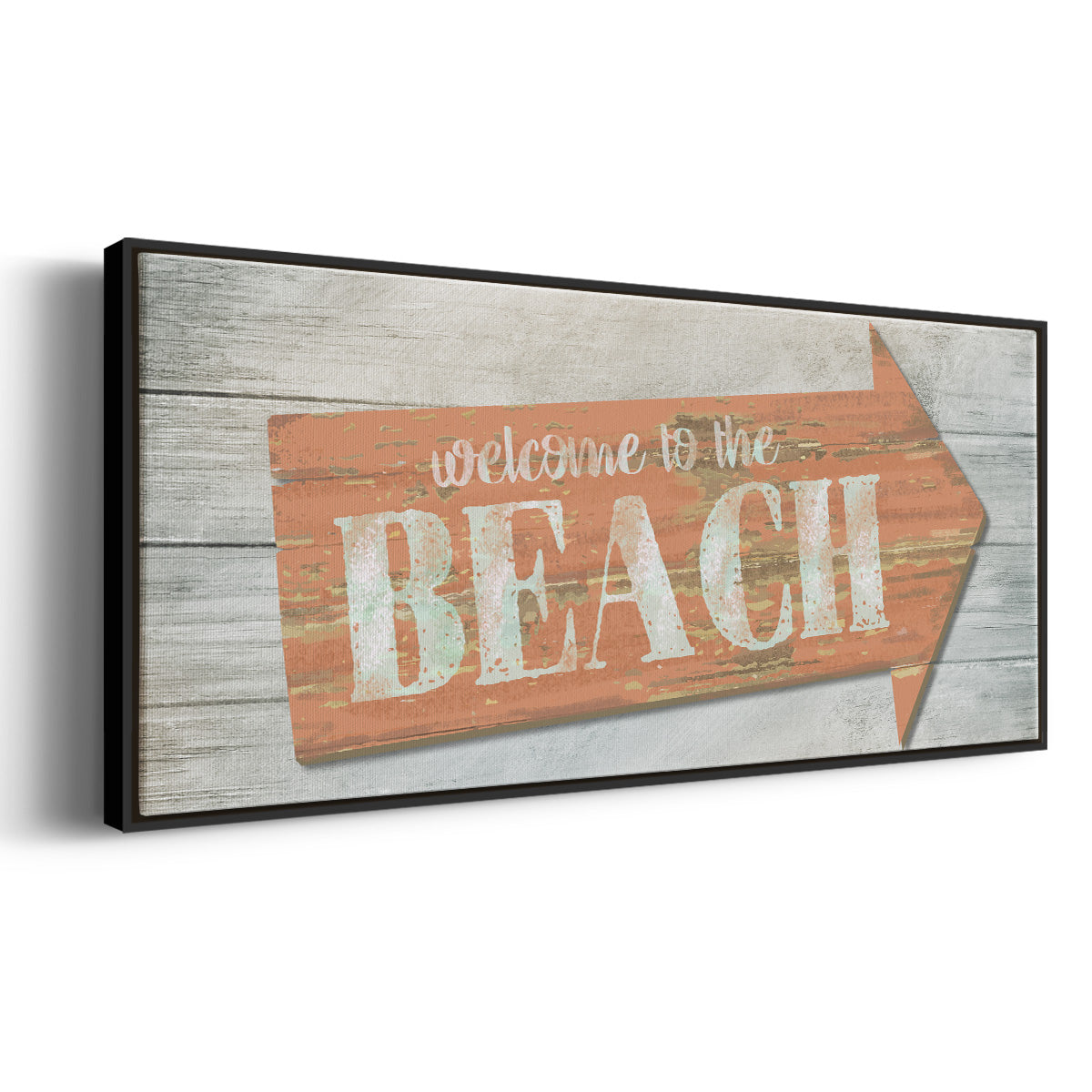 Welcome to the Beach - Floater Framed Canvas Print