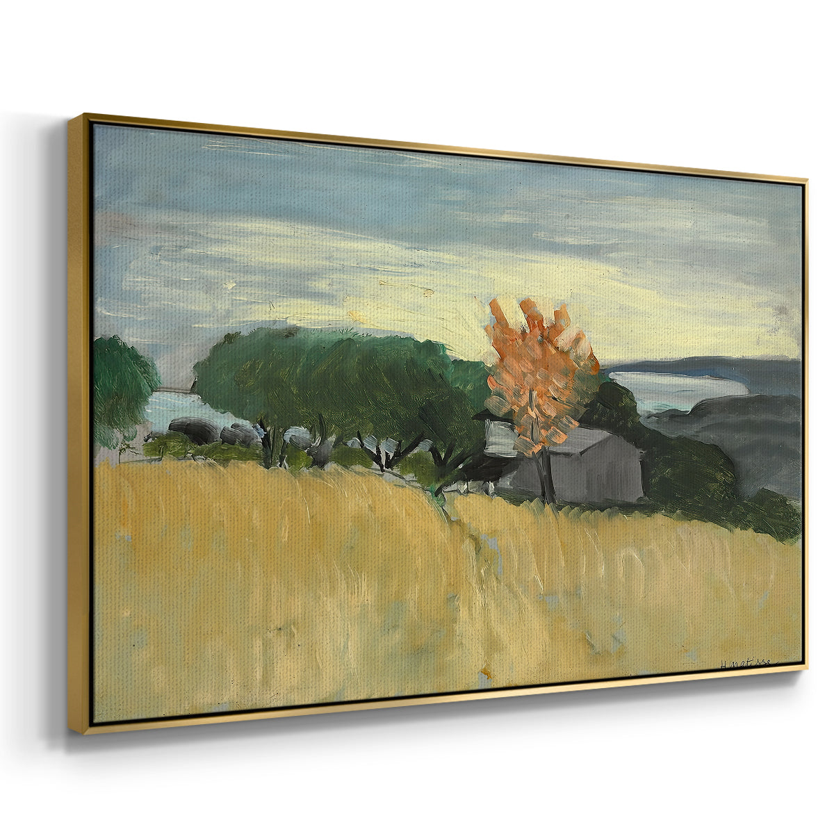 Fields of Wheat in Cagnes, 1918 - Floater Framed Canvas Print