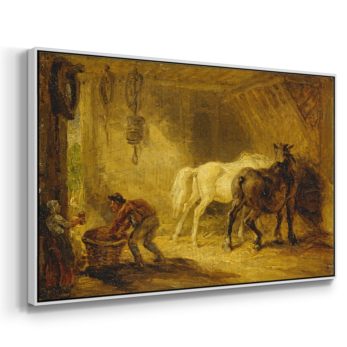 Heath Ewe and Lambs, 1810 - Floater Framed Canvas Print