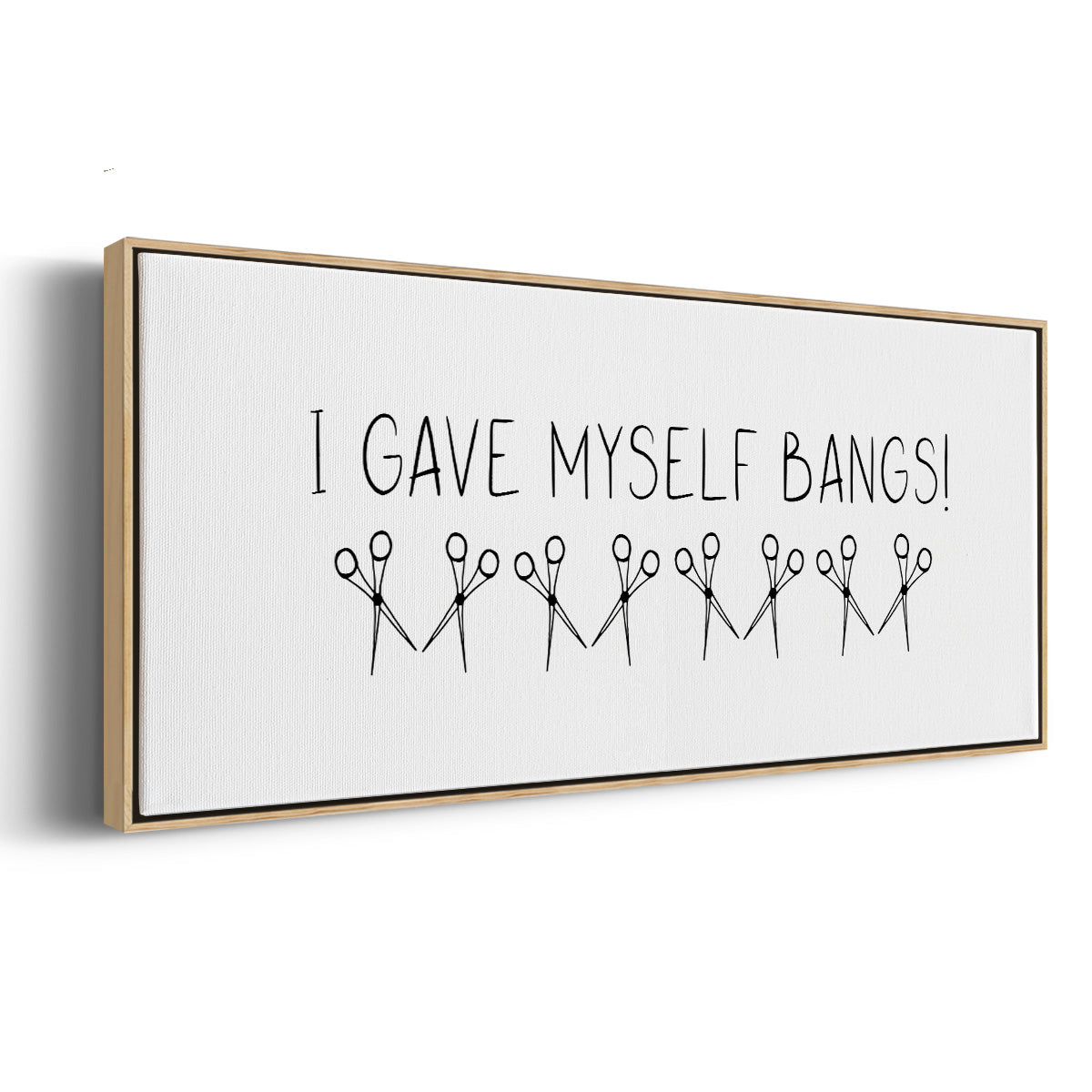 I Gave Myself Bangs! - Floater Framed Canvas Print