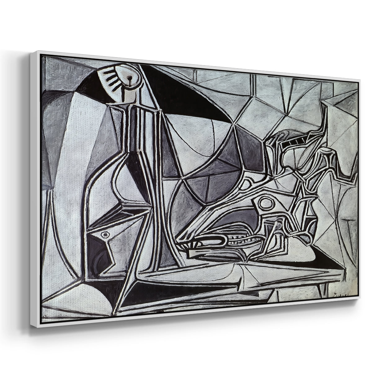 Goat's Skull, Bottle and Candle, 1952 - Floater Framed Canvas Print