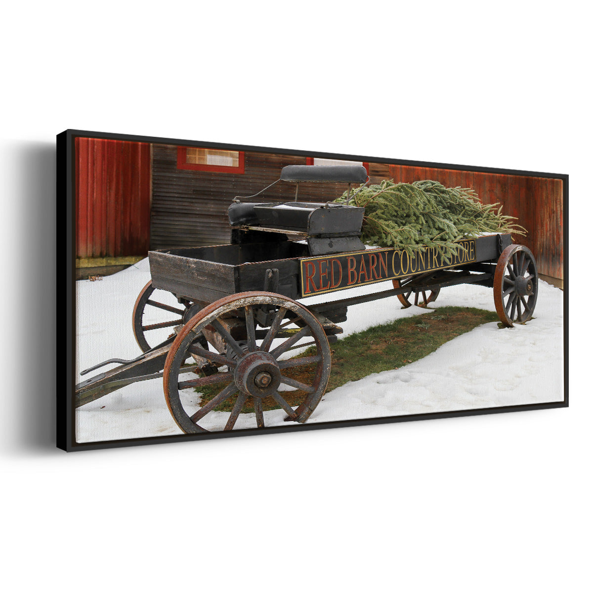 Country Store Wagon - Floater Framed Canvas Print