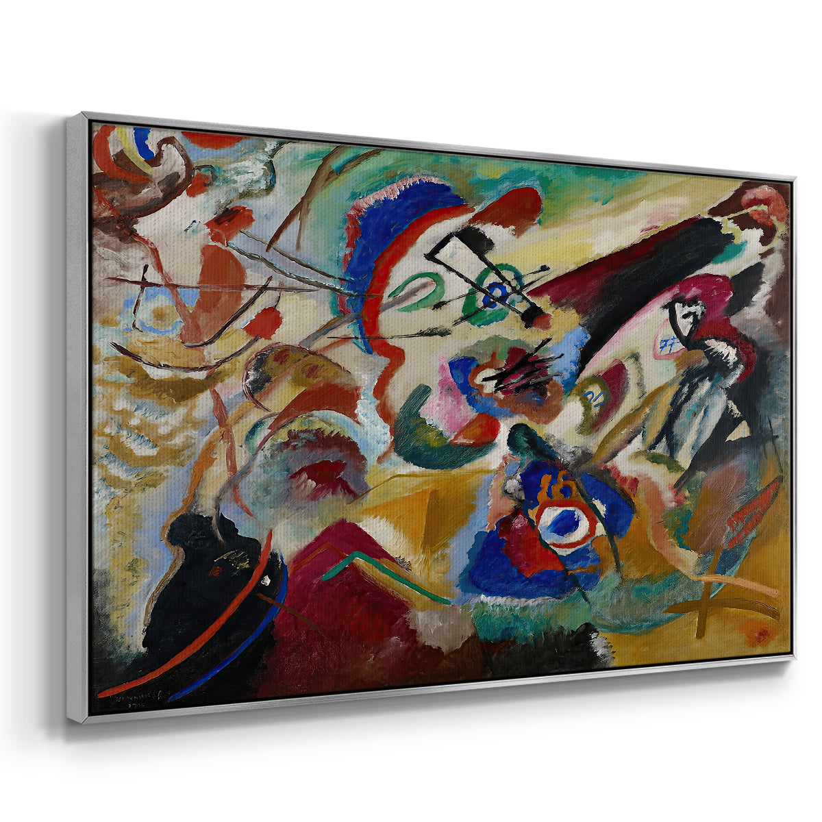 Fragment 2 for Composition VII, 1913 - Floater Framed Canvas Print