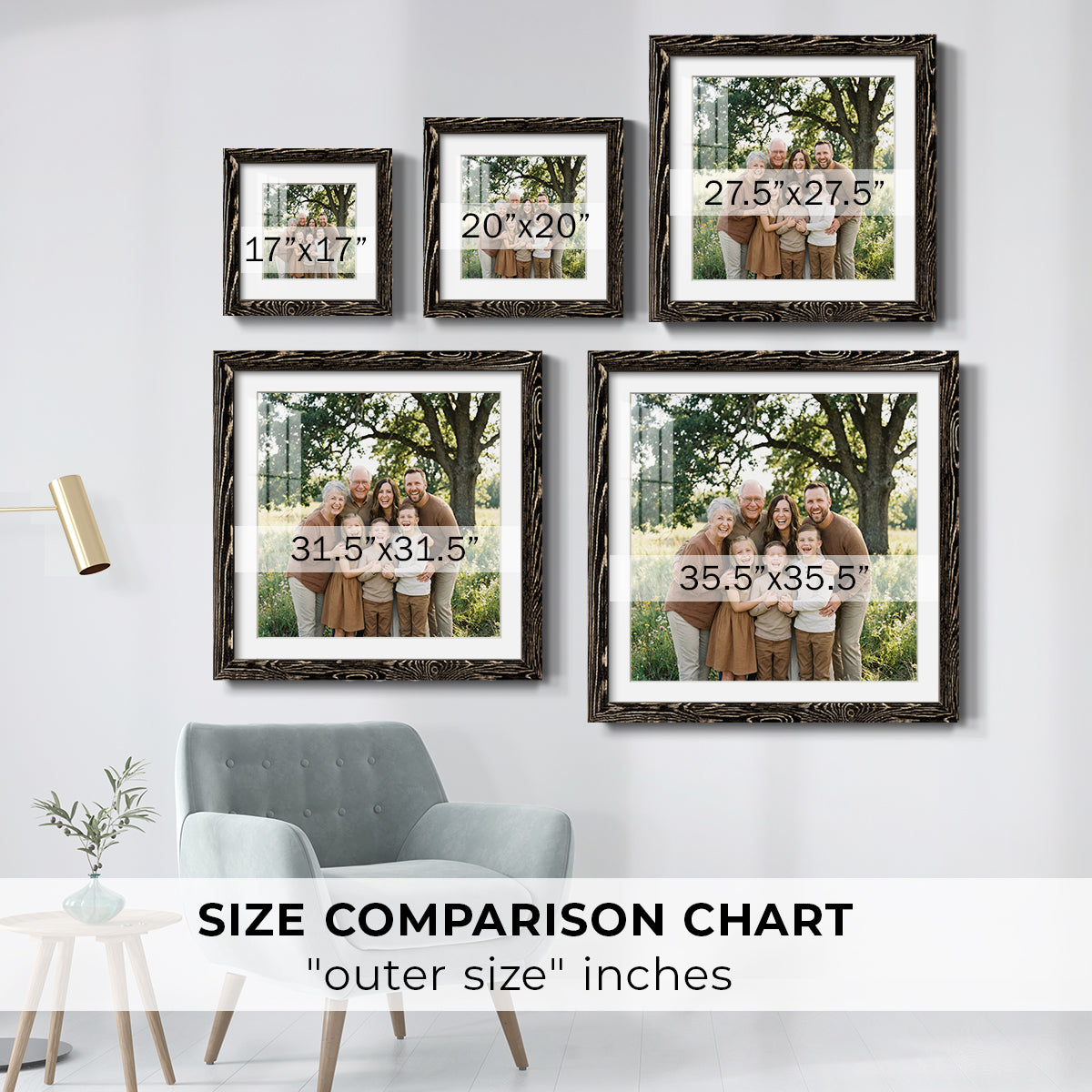 Square Custom Rustic Frames - Gallery Wrapped Canvas or Prints