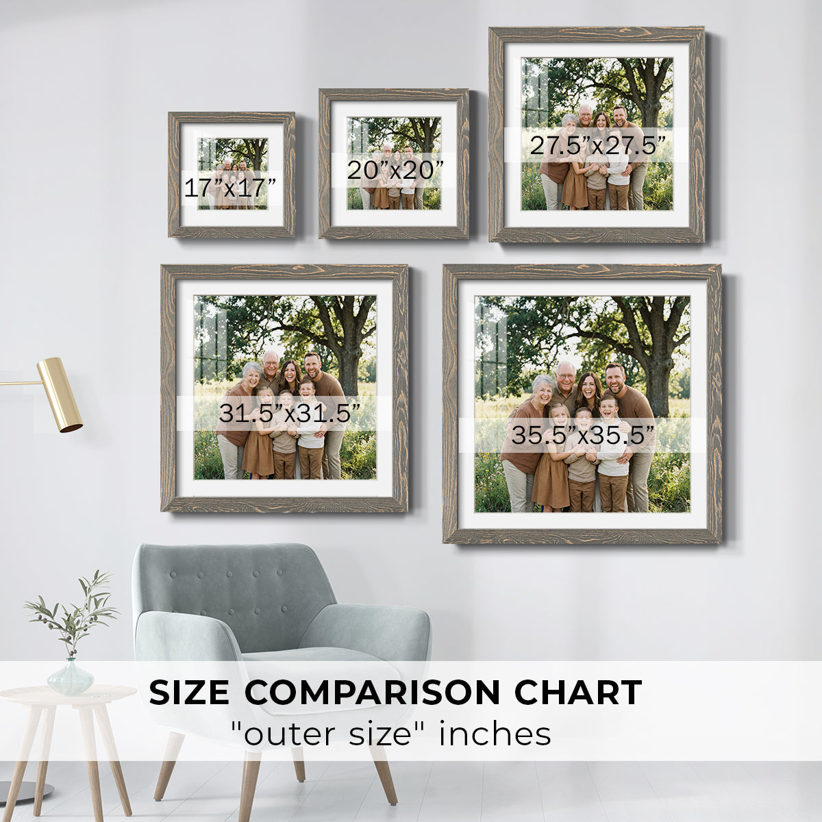 Square Custom Rustic Frames - Gallery Wrapped Canvas or Prints