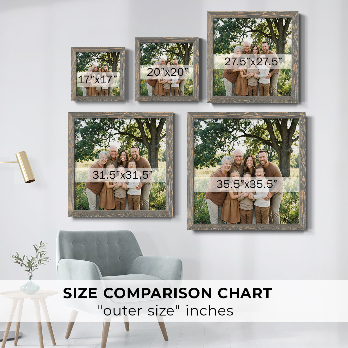 Square Custom Rustic Frames - Gallery Wrapped Canvas or Prints