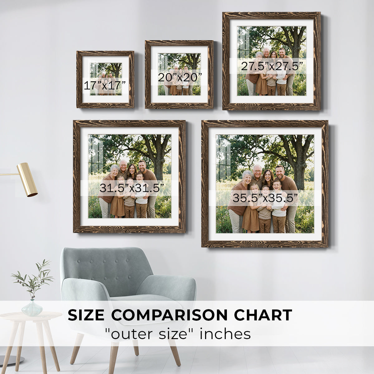 Square Custom Rustic Frames - Gallery Wrapped Canvas or Prints