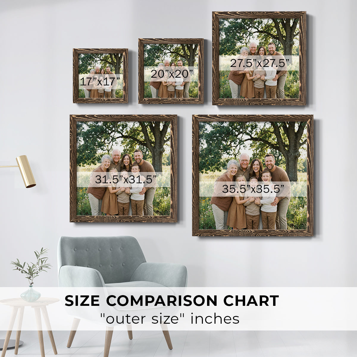 Square Custom Rustic Frames - Gallery Wrapped Canvas or Prints