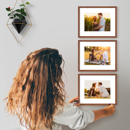 Set of 3 Restickable Custom Framed Photos - 10" x 8"