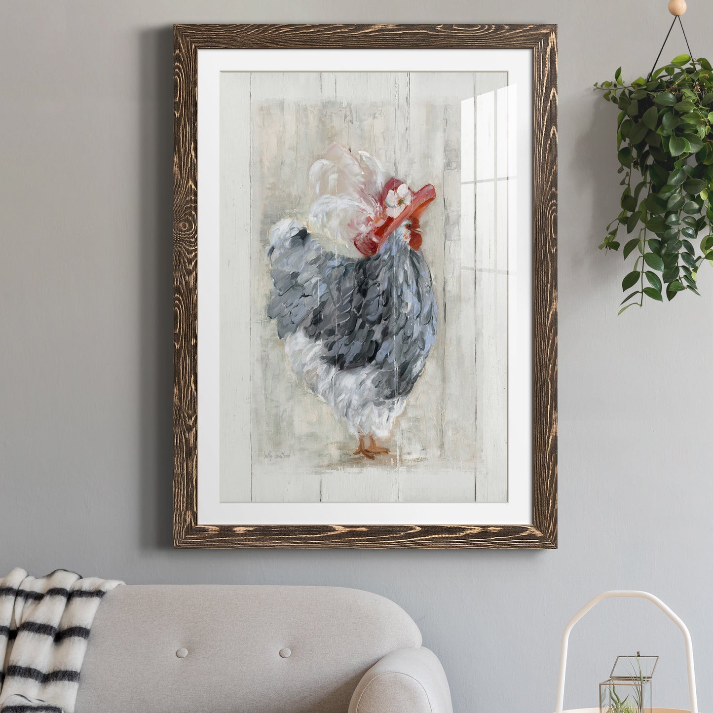 Sunday Best Hen - Premium Framed Print - Distressed Barnwood Frame - Ready to Hang