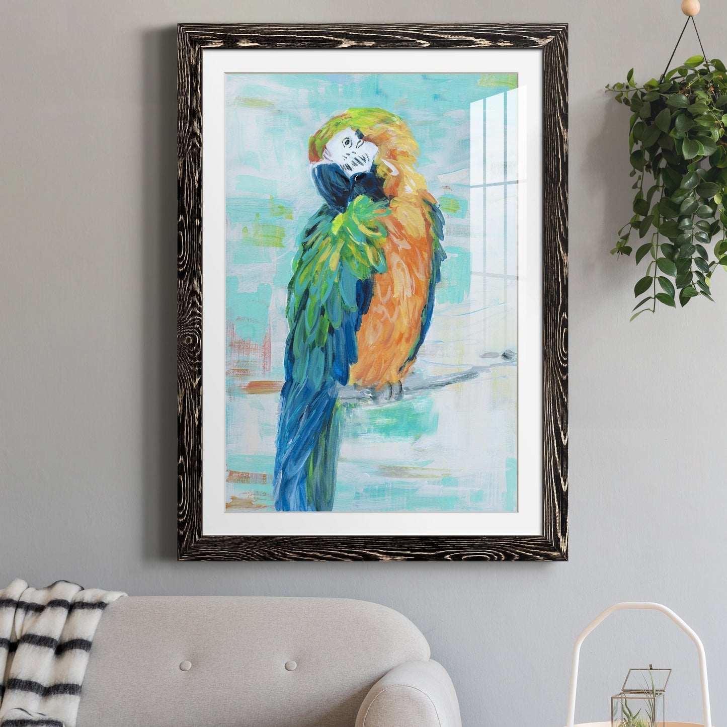 Island Parrot II - Premium Framed Print - Distressed Barnwood Frame - Ready to Hang