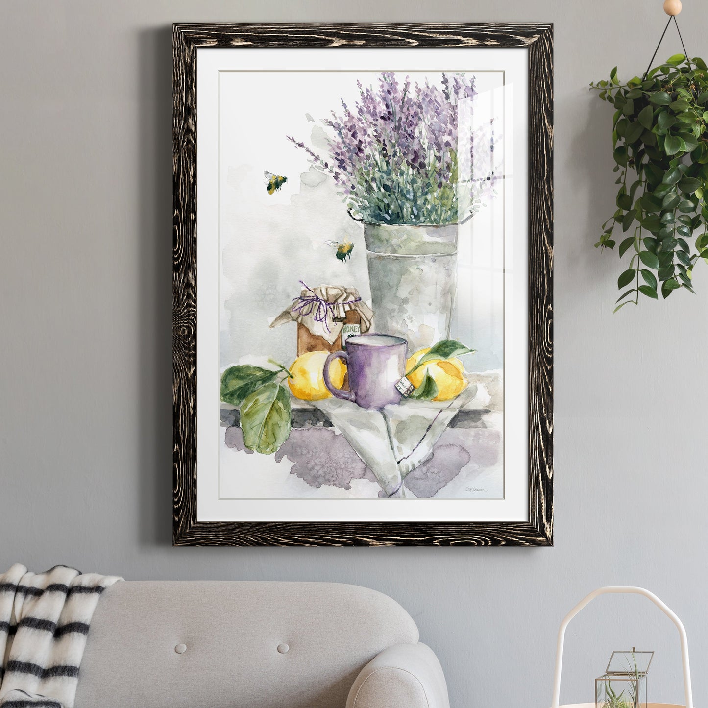 Lavender Lemon and Honey Tea - Premium Framed Print - Distressed Barnwood Frame - Ready to Hang