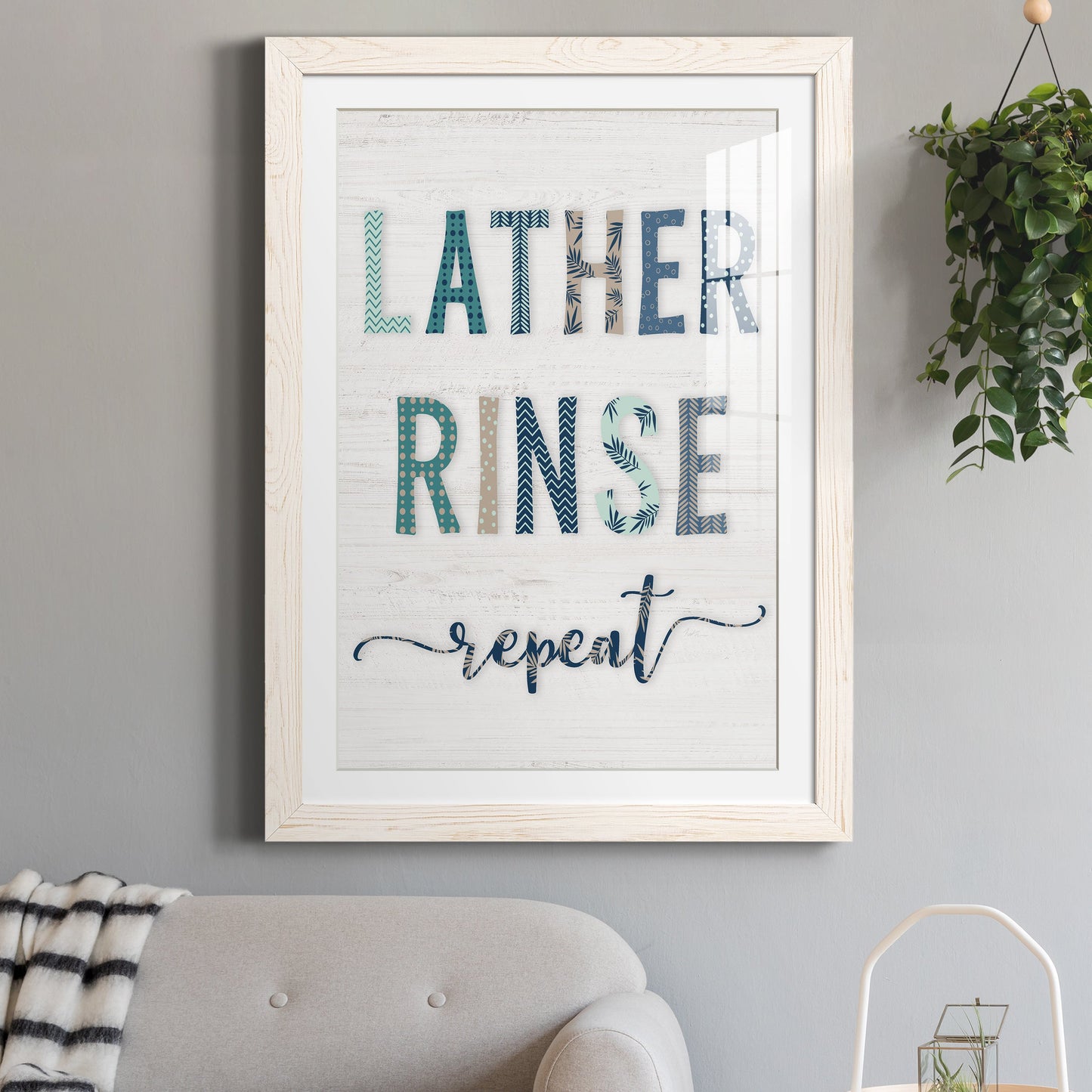 Lather Rinse Repeat - Premium Framed Print - Distressed Barnwood Frame - Ready to Hang