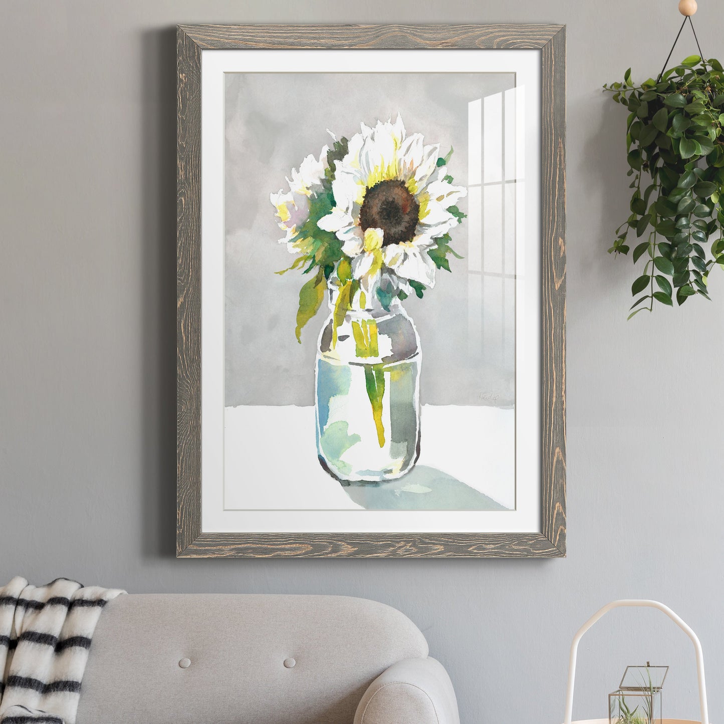 Sunflower I - Premium Framed Print - Distressed Barnwood Frame - Ready to Hang