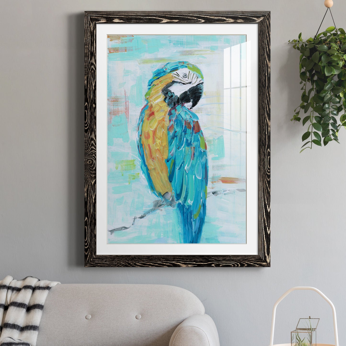 Island Parrot I - Premium Framed Print - Distressed Barnwood Frame - Ready to Hang