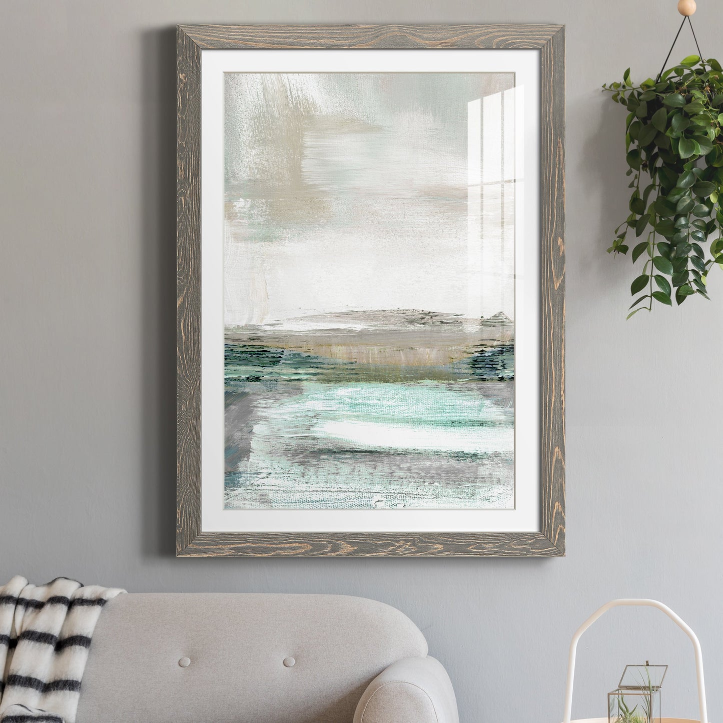 Summer Teal I - Premium Framed Print - Distressed Barnwood Frame - Ready to Hang