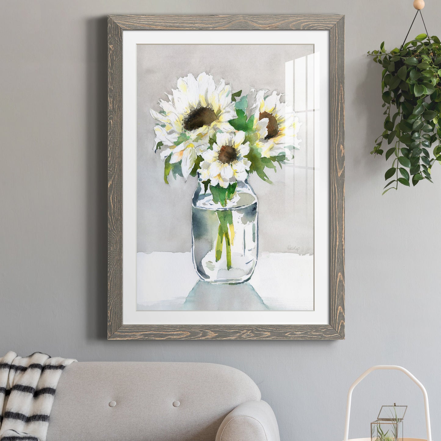 Sunflower II - Premium Framed Print - Distressed Barnwood Frame - Ready to Hang