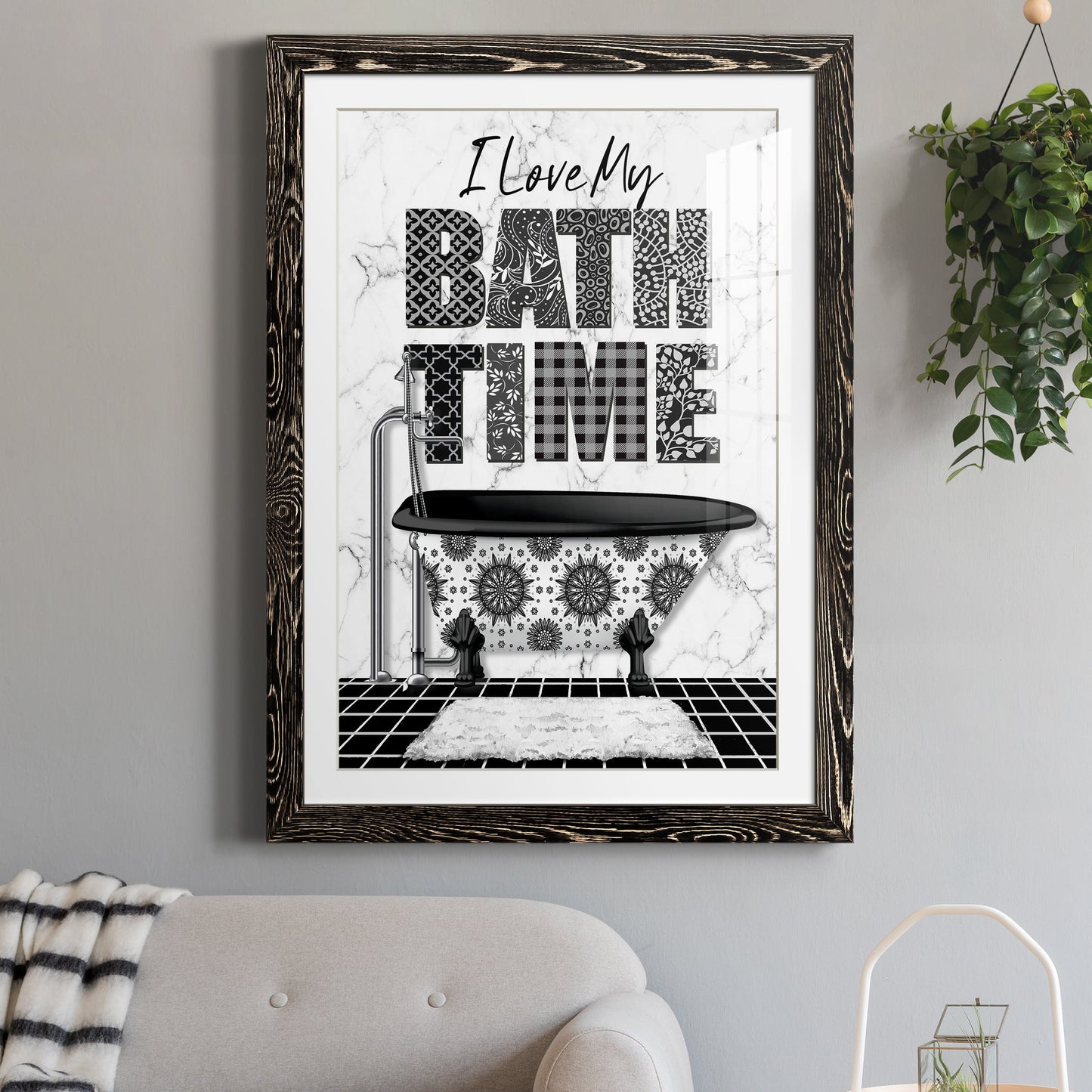 Bath Time - Premium Framed Print - Distressed Barnwood Frame - Ready to Hang