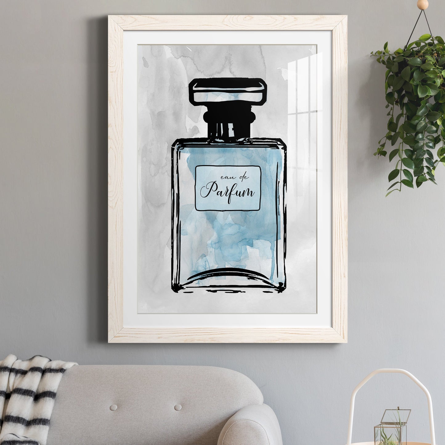 Blue Wash Perfume - Premium Framed Print - Distressed Barnwood Frame - Ready to Hang