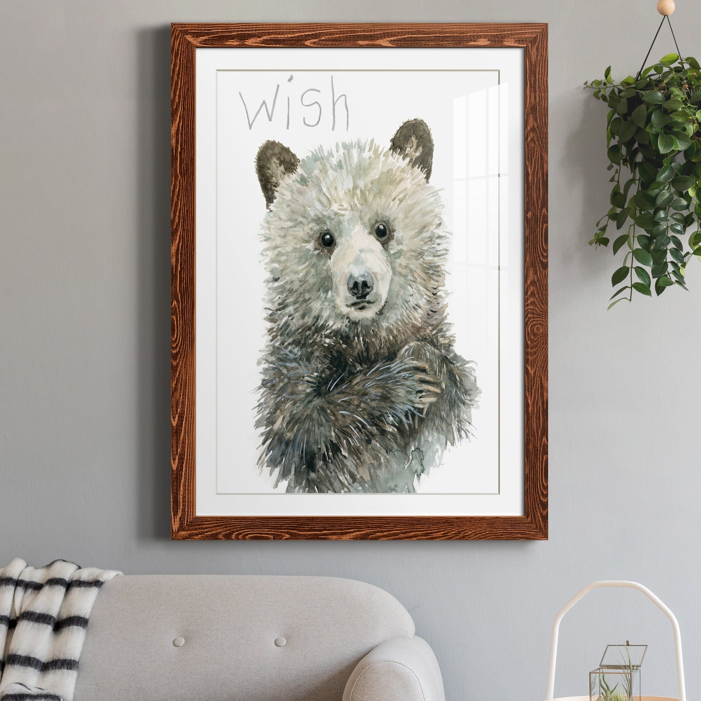 Forest Fur Baby Bear - Premium Framed Print - Distressed Barnwood Frame - Ready to Hang