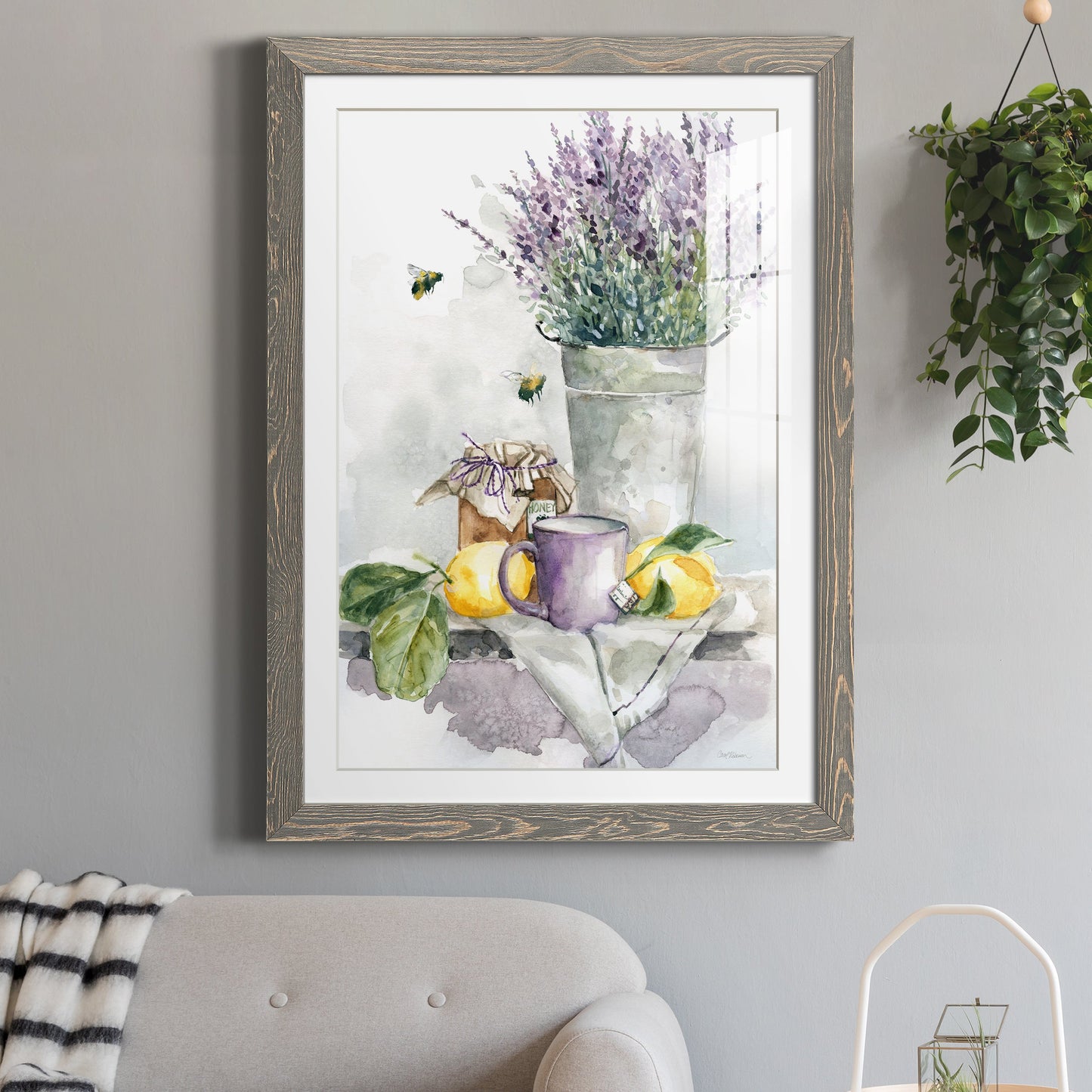 Lavender Lemon and Honey Tea - Premium Framed Print - Distressed Barnwood Frame - Ready to Hang