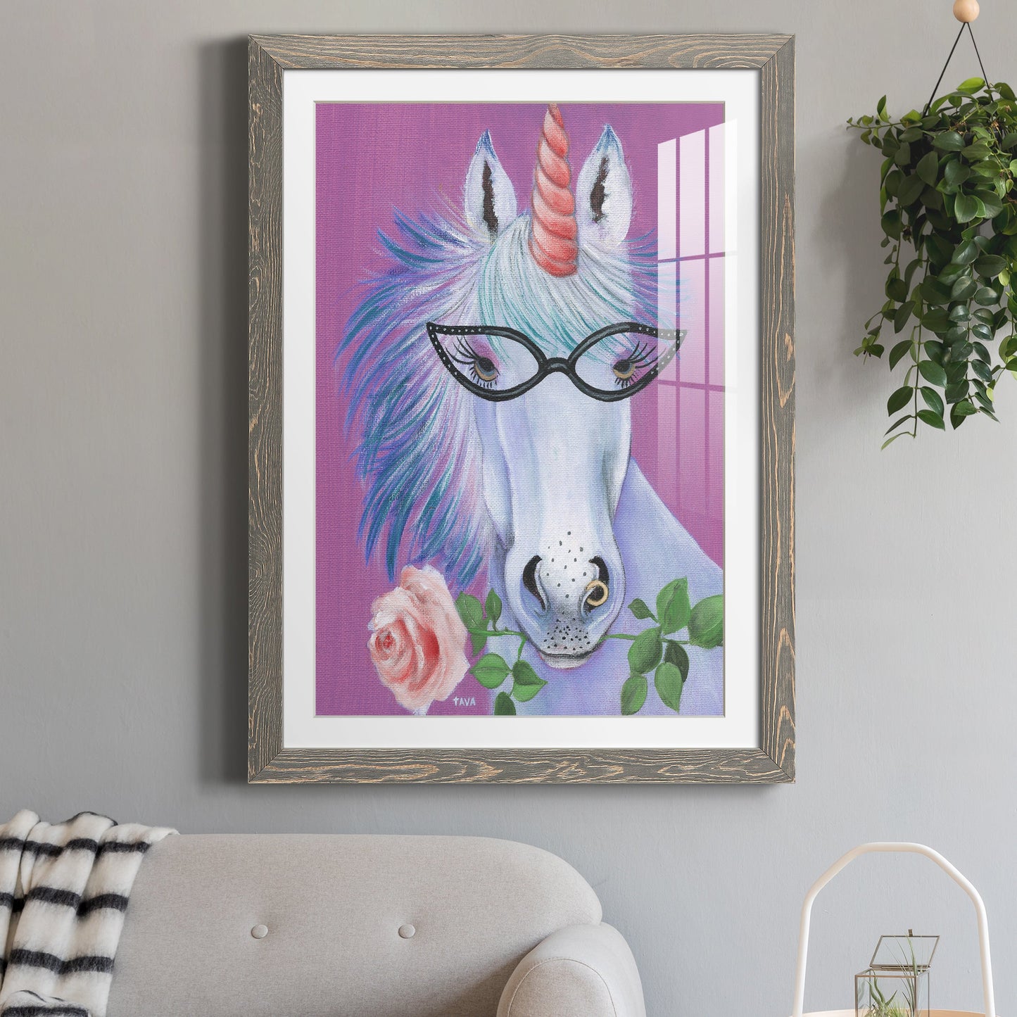 Unicorn III - Premium Framed Print - Distressed Barnwood Frame - Ready to Hang