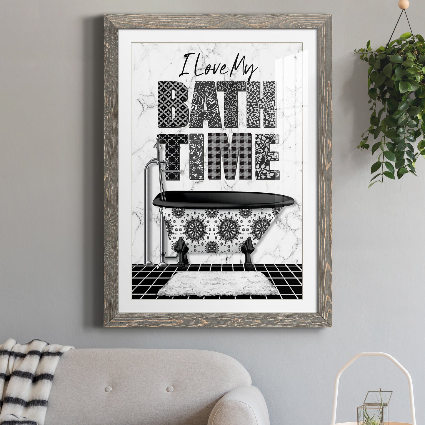 Bath Time - Premium Framed Print - Distressed Barnwood Frame - Ready to Hang