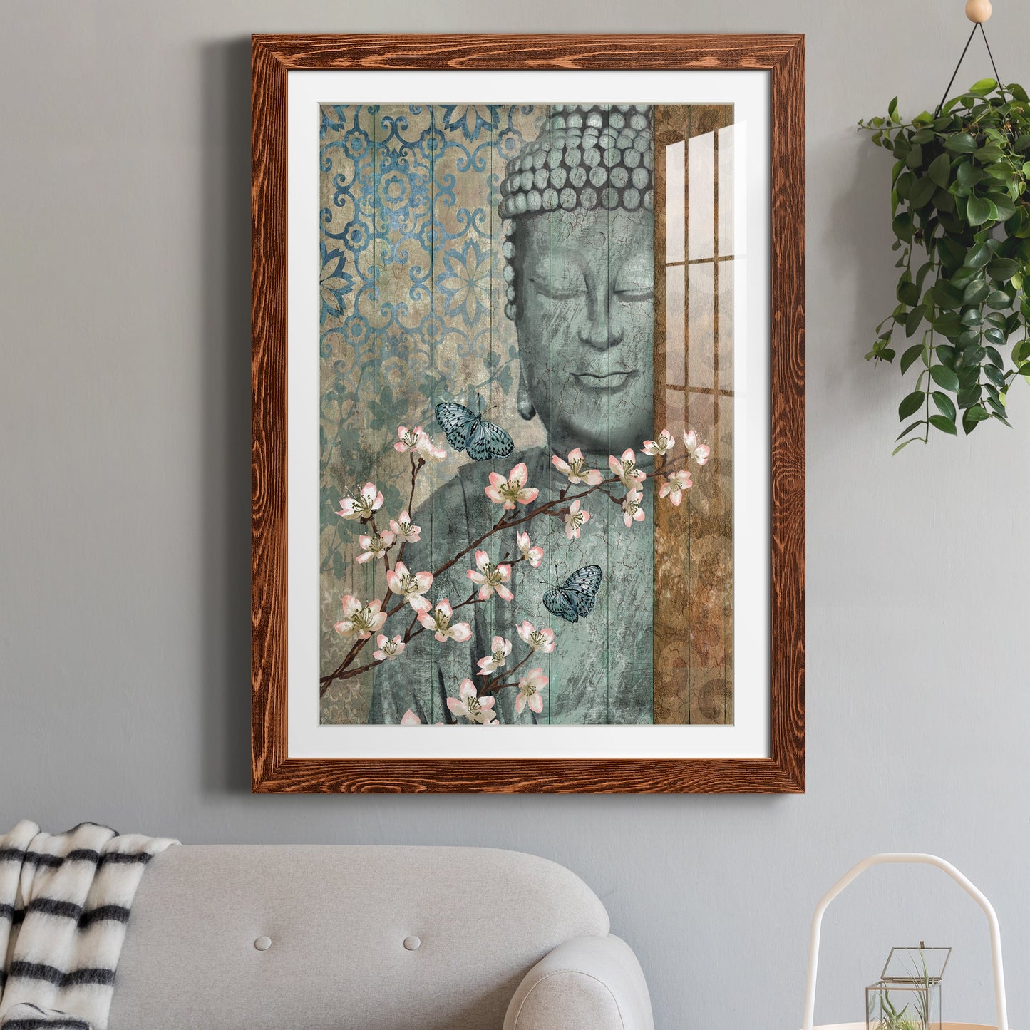 Buddha - Premium Framed Print - Distressed Barnwood Frame - Ready to Hang