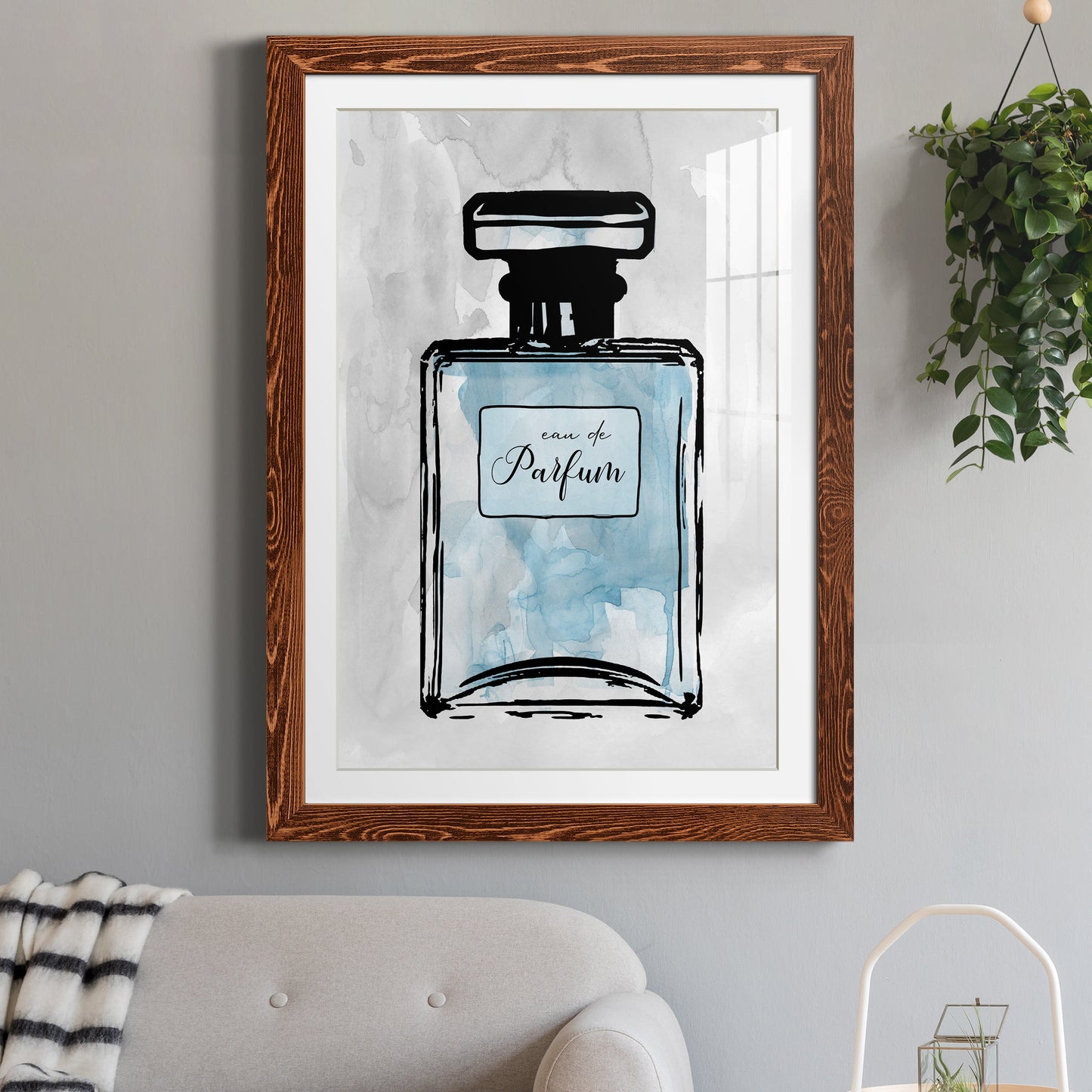 Blue Wash Perfume - Premium Framed Print - Distressed Barnwood Frame - Ready to Hang