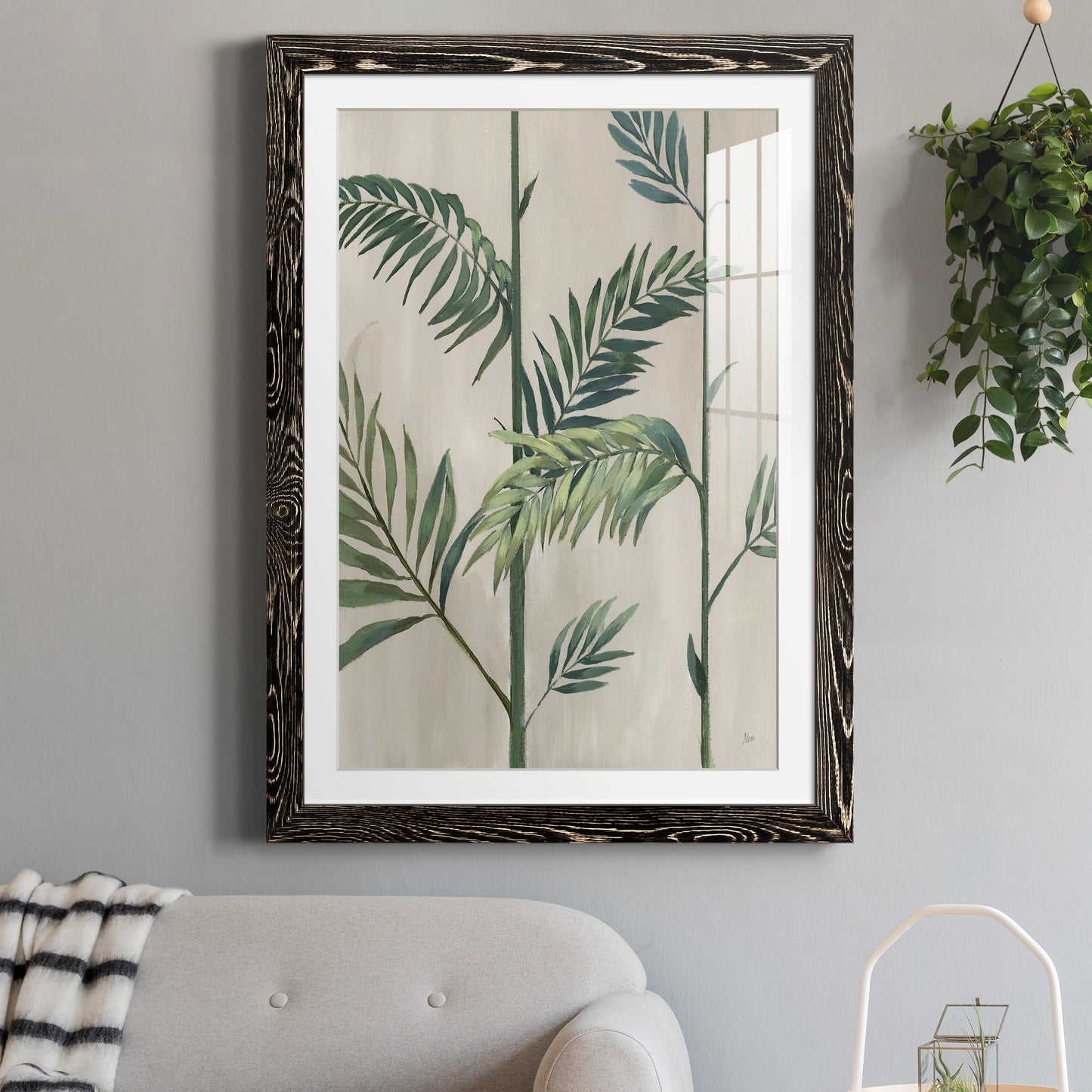 Modern Fronds II - Premium Framed Print - Distressed Barnwood Frame - Ready to Hang