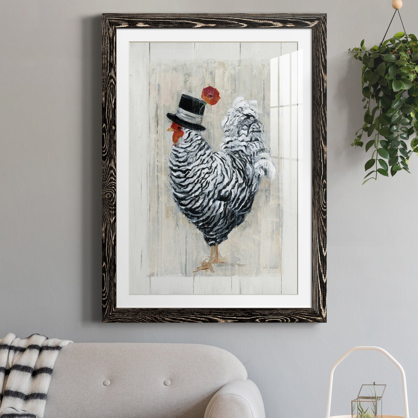 Sunday Best Rooster - Premium Framed Print - Distressed Barnwood Frame - Ready to Hang