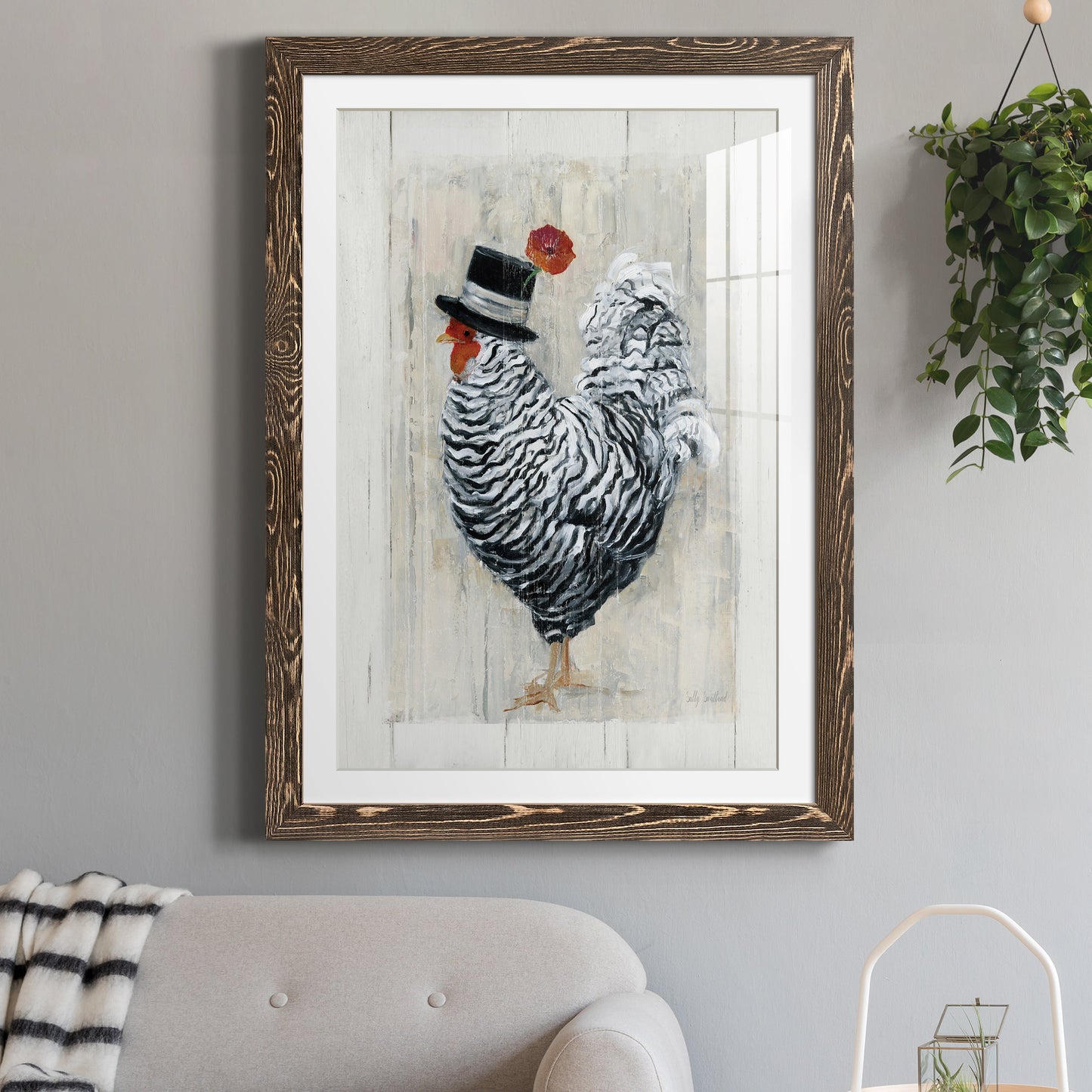 Sunday Best Rooster - Premium Framed Print - Distressed Barnwood Frame - Ready to Hang