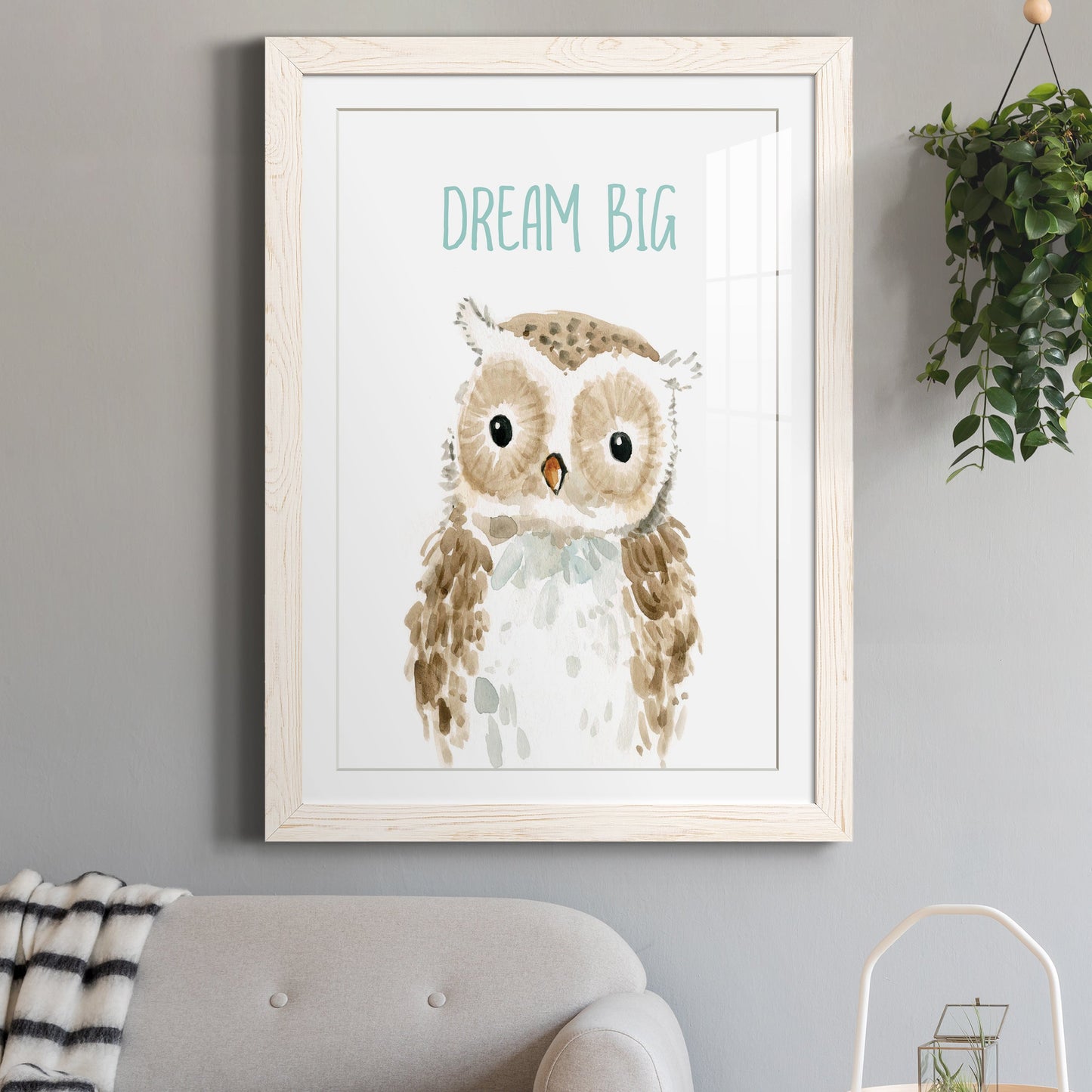 Dream Big Owl - Premium Framed Print - Distressed Barnwood Frame - Ready to Hang