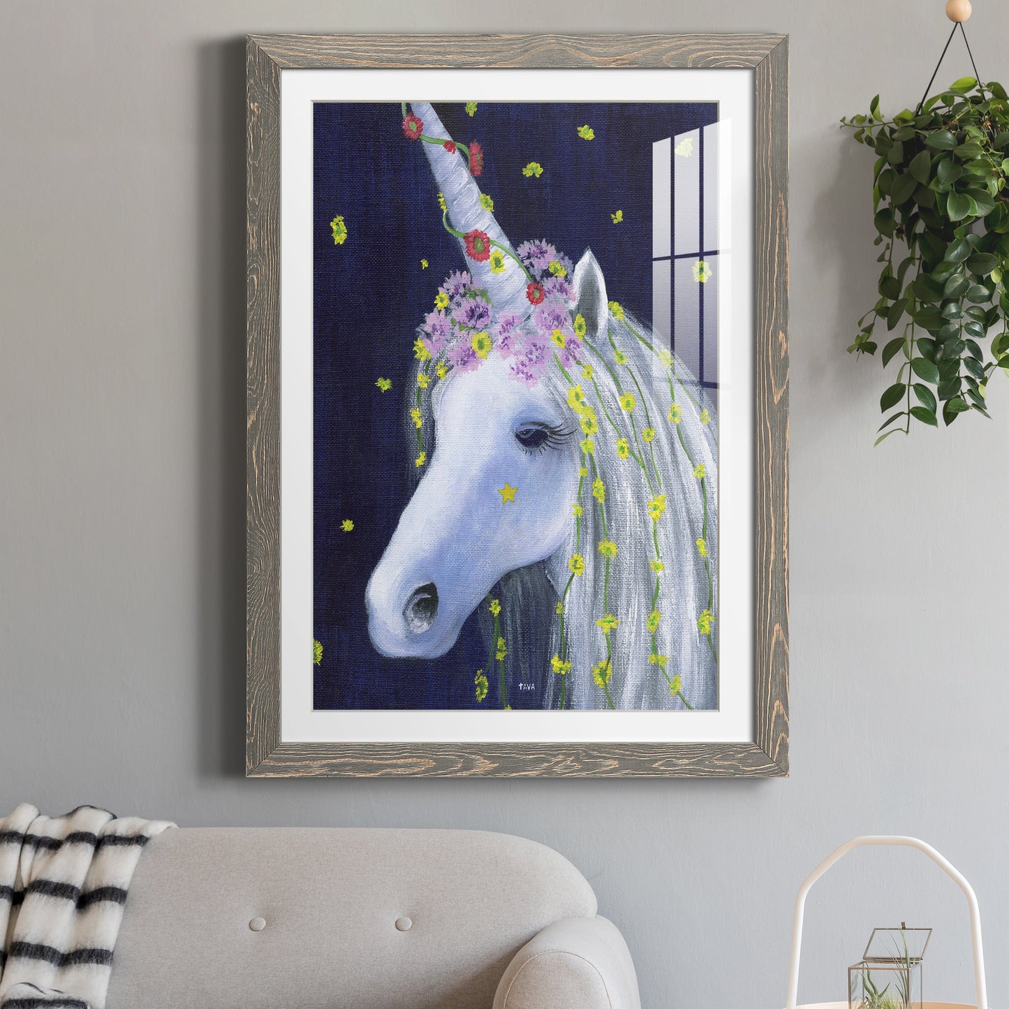 Unicorn IV - Premium Framed Print - Distressed Barnwood Frame - Ready to Hang