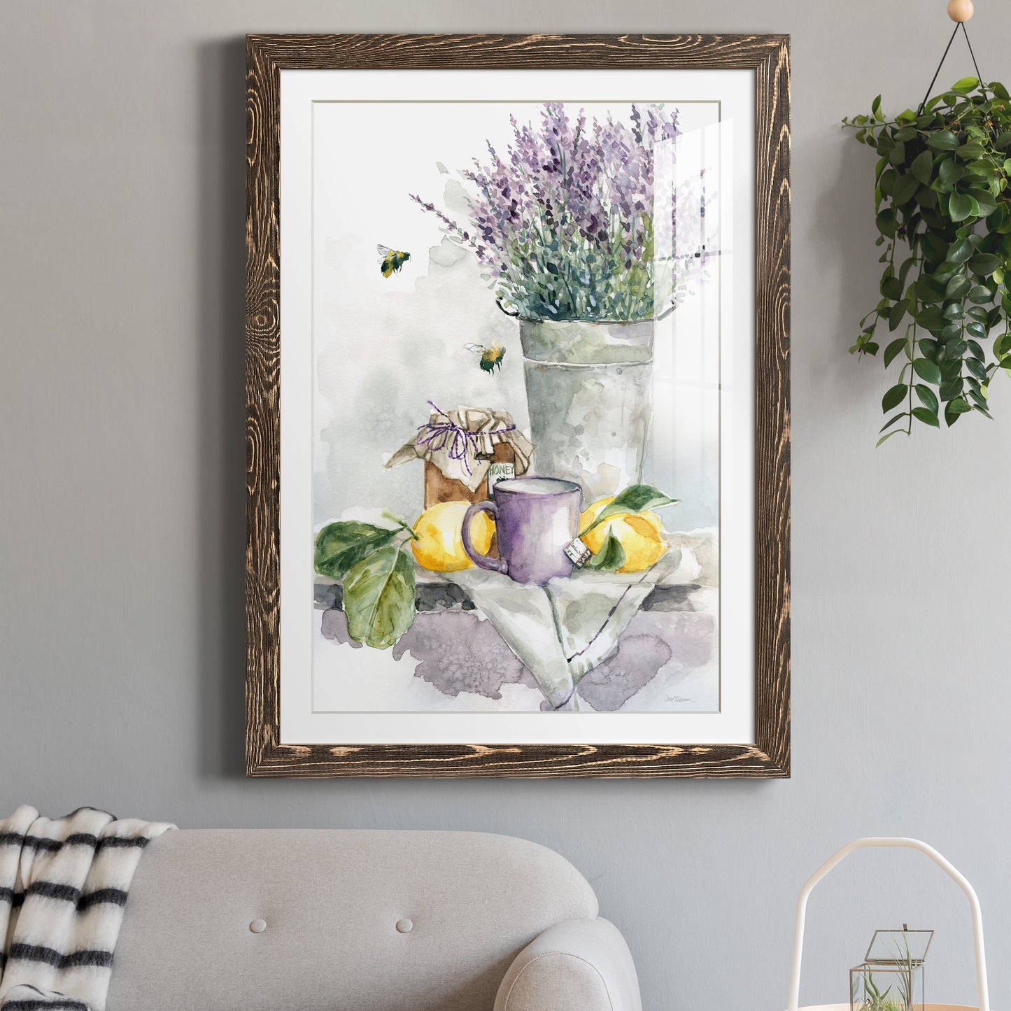 Lavender Lemon and Honey Tea - Premium Framed Print - Distressed Barnwood Frame - Ready to Hang