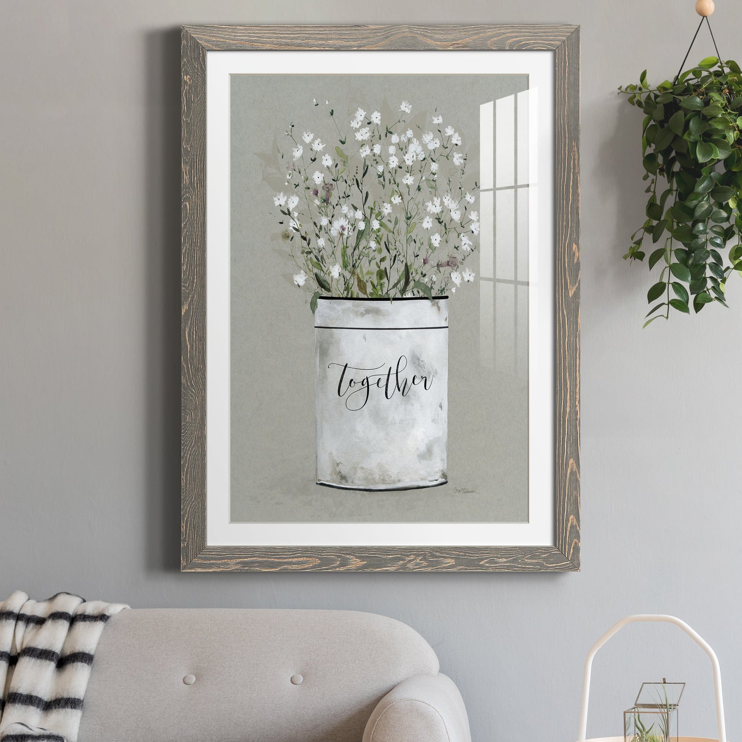 Bouquet of Grace Bucket Together - Premium Framed Print - Distressed Barnwood Frame - Ready to Hang