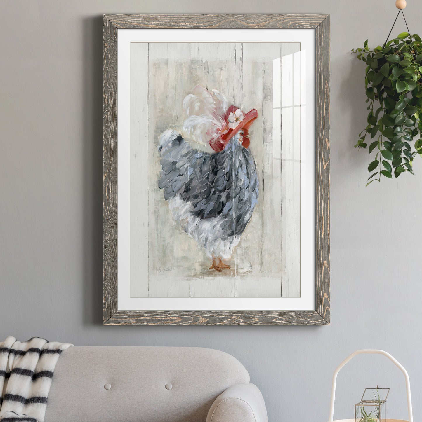 Sunday Best Hen - Premium Framed Print - Distressed Barnwood Frame - Ready to Hang