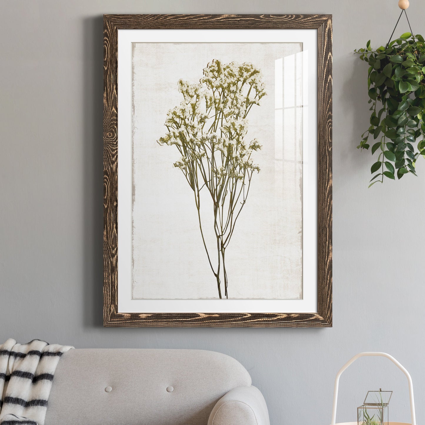 Farmhouse Pressed Flower II - Barnwood Framed Art Print