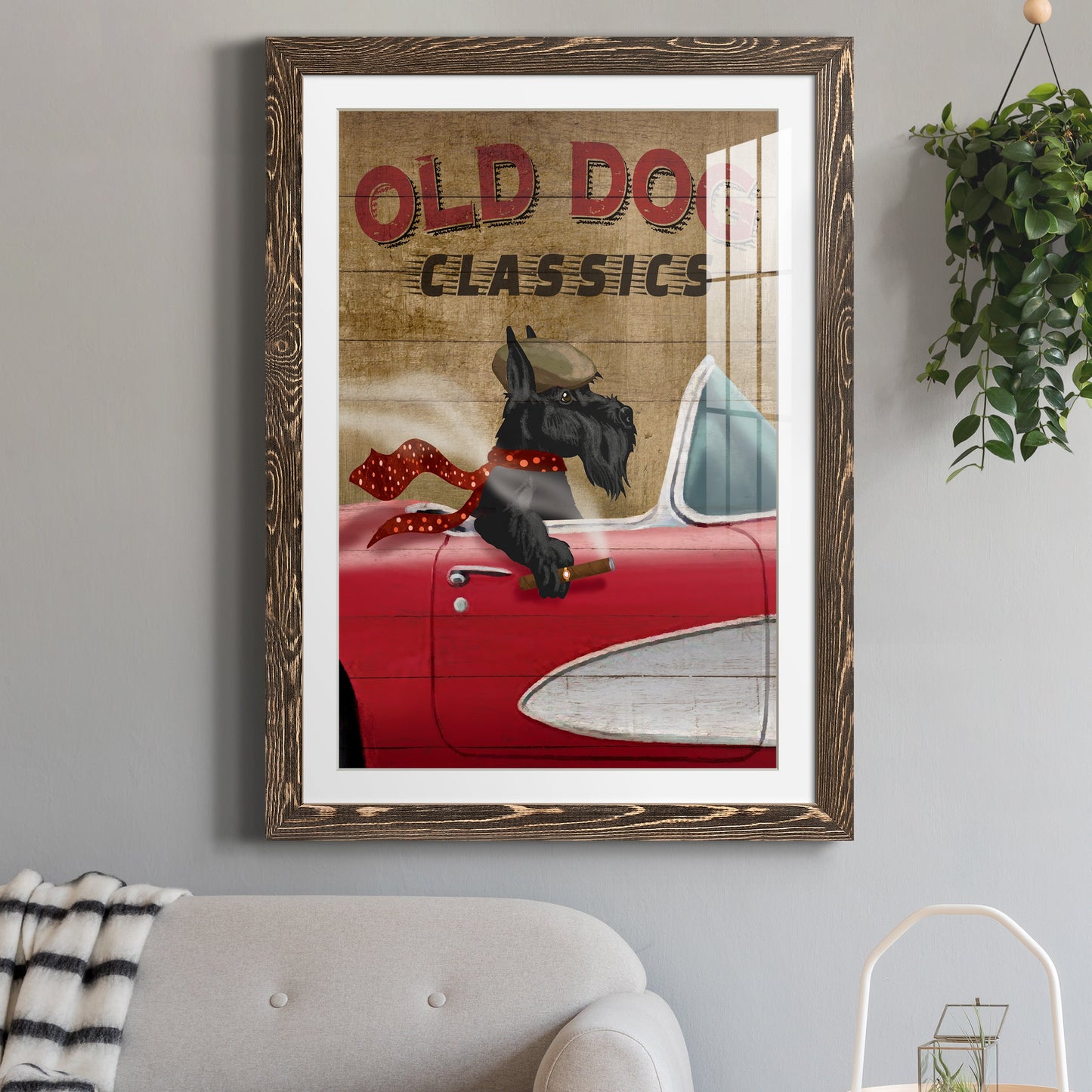 Old Dog Classics - Premium Framed Print - Distressed Barnwood Frame - Ready to Hang