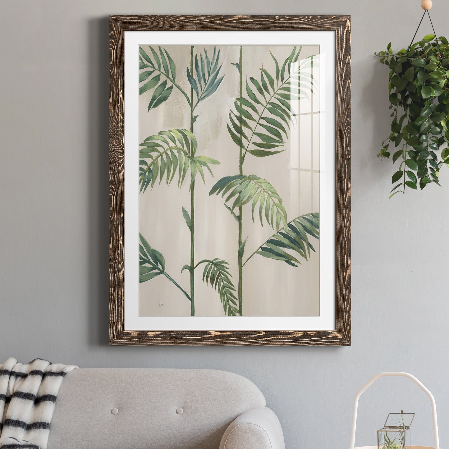 Modern Fronds I - Premium Framed Print - Distressed Barnwood Frame - Ready to Hang