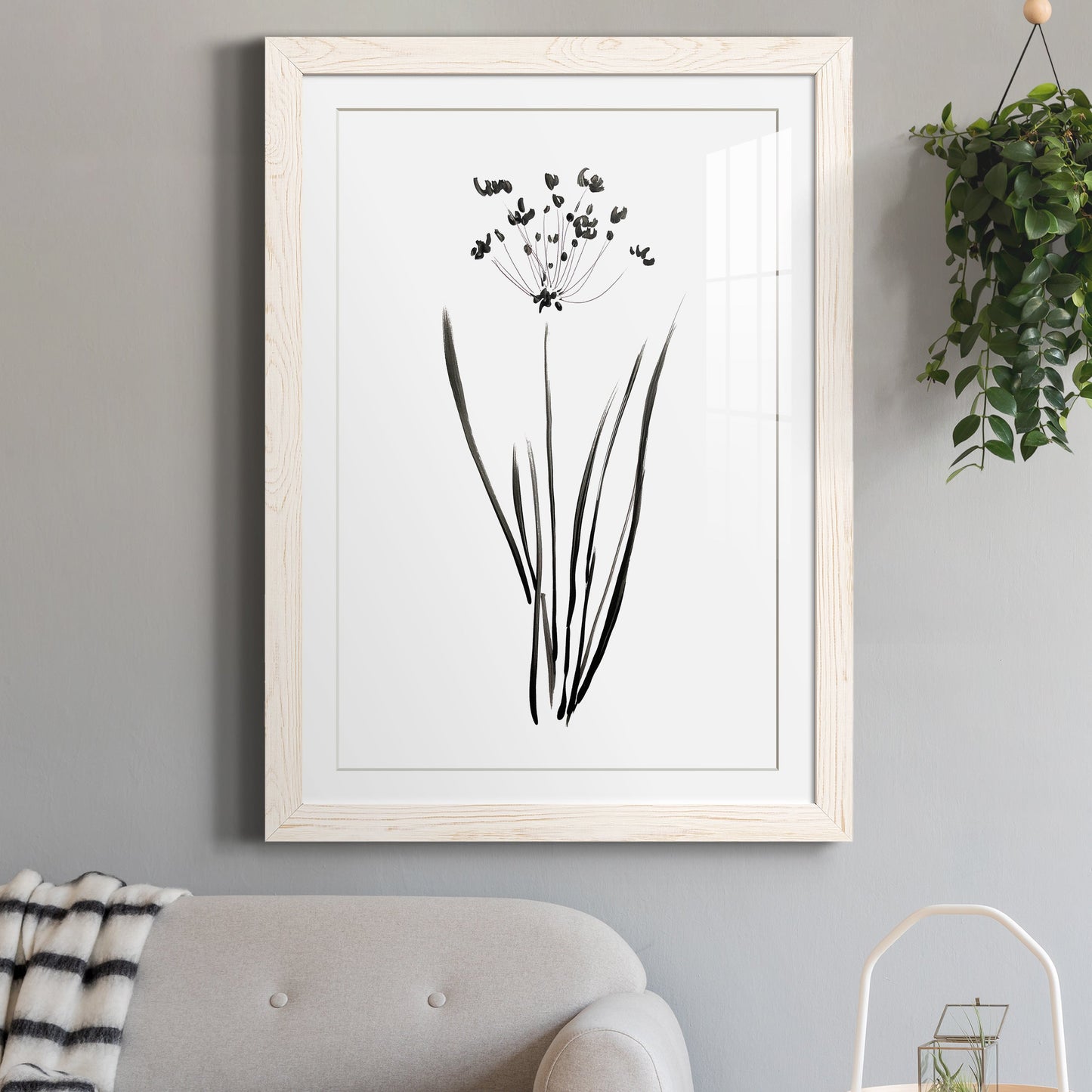 Inky Botanical II - Premium Framed Print - Distressed Barnwood Frame - Ready to Hang